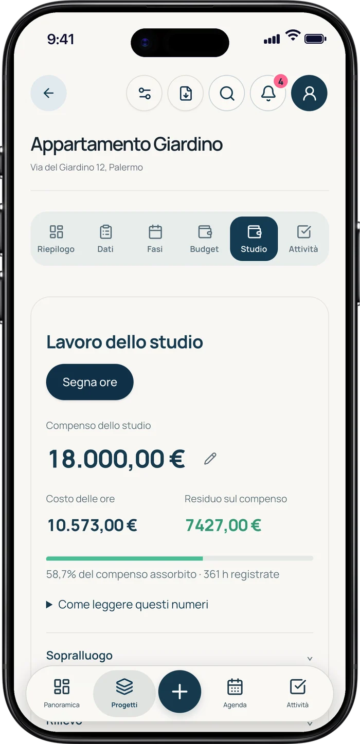 Lavoro dello studio su iPhone